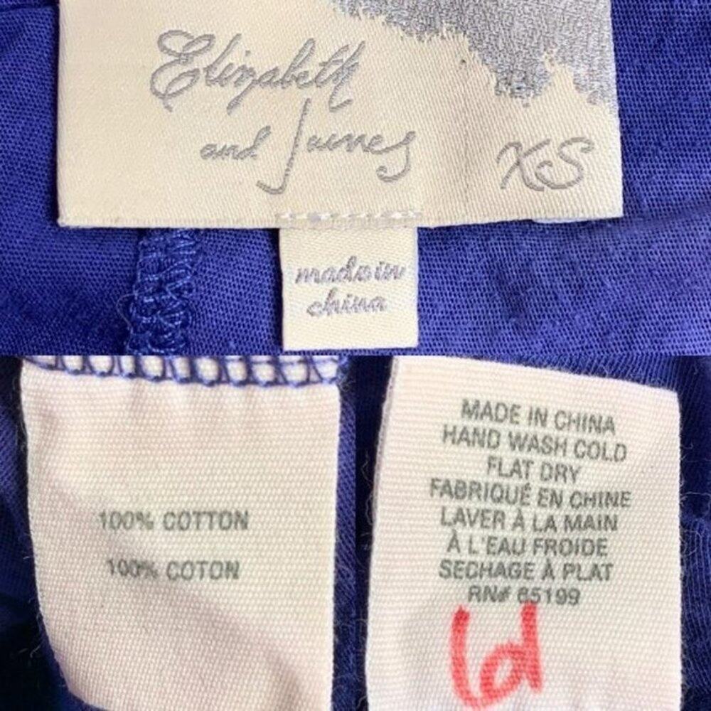 Y2K Elizabeth and James Oversized Indigo Tie-Dye Batwing Jersey Tee Top sz XS - Picture 8 of 8